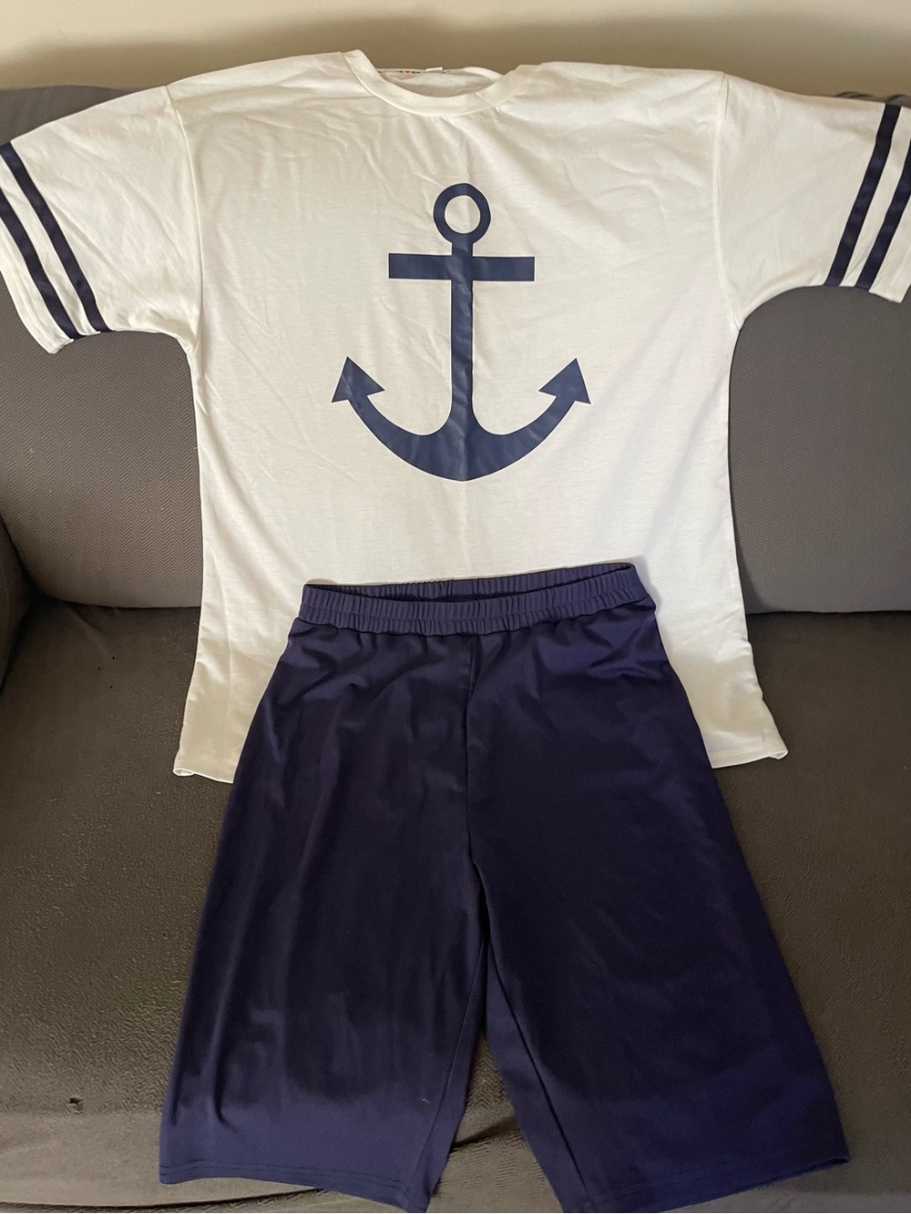 Navy Womans Athletic Shorts and Shirt Set. Never worn